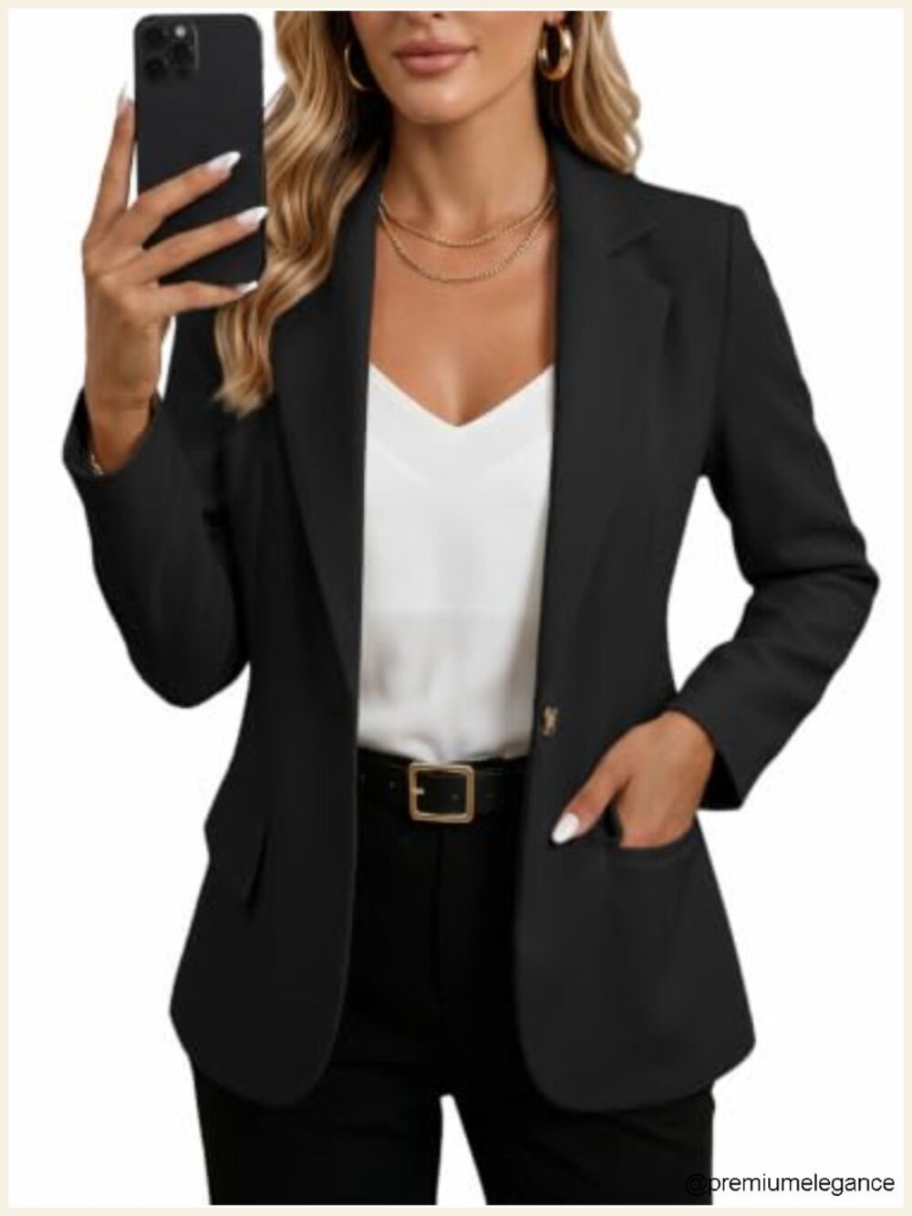 Women's Slim Fit Blazer Jacket Business Casual with Pockets